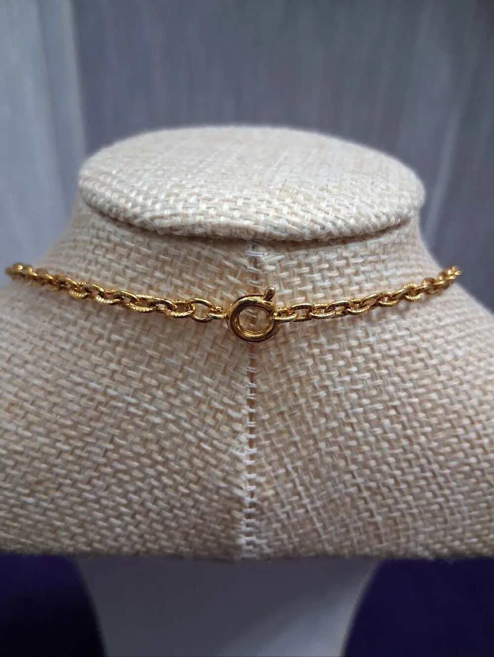 Vintage Victorian Revival Necklace Glass Crystals Goldtone